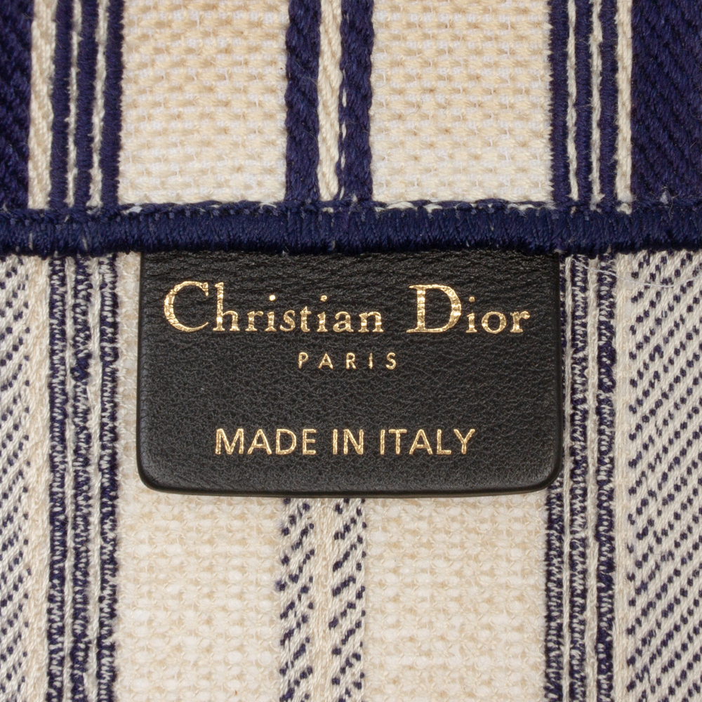 Pre-Loved Dior Large Canvas Striped Book Tote - Picture 5 of 11